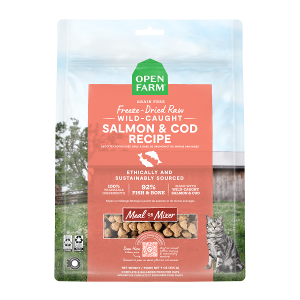 Open Farm Cat Freeze-Dried Raw Salmon & Cod Morsels 9 oz