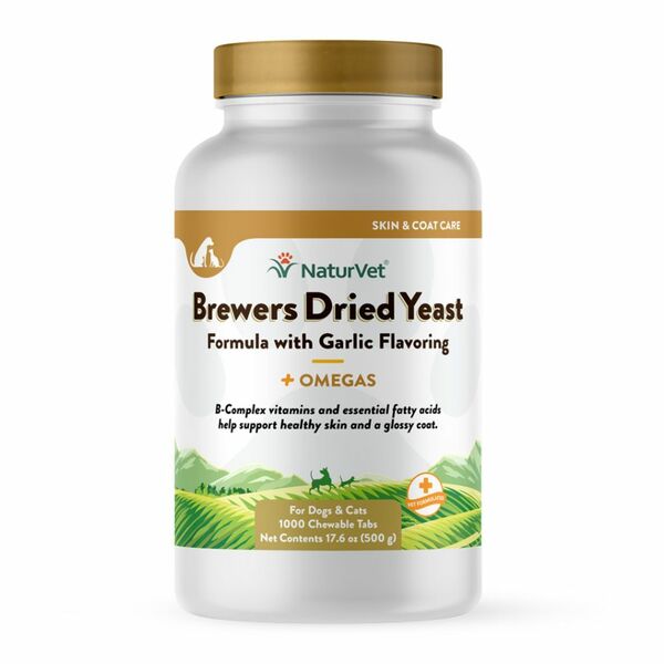NaturVet Brewer's Dried Yeast with Omegas — 1000 Chewable Tablets