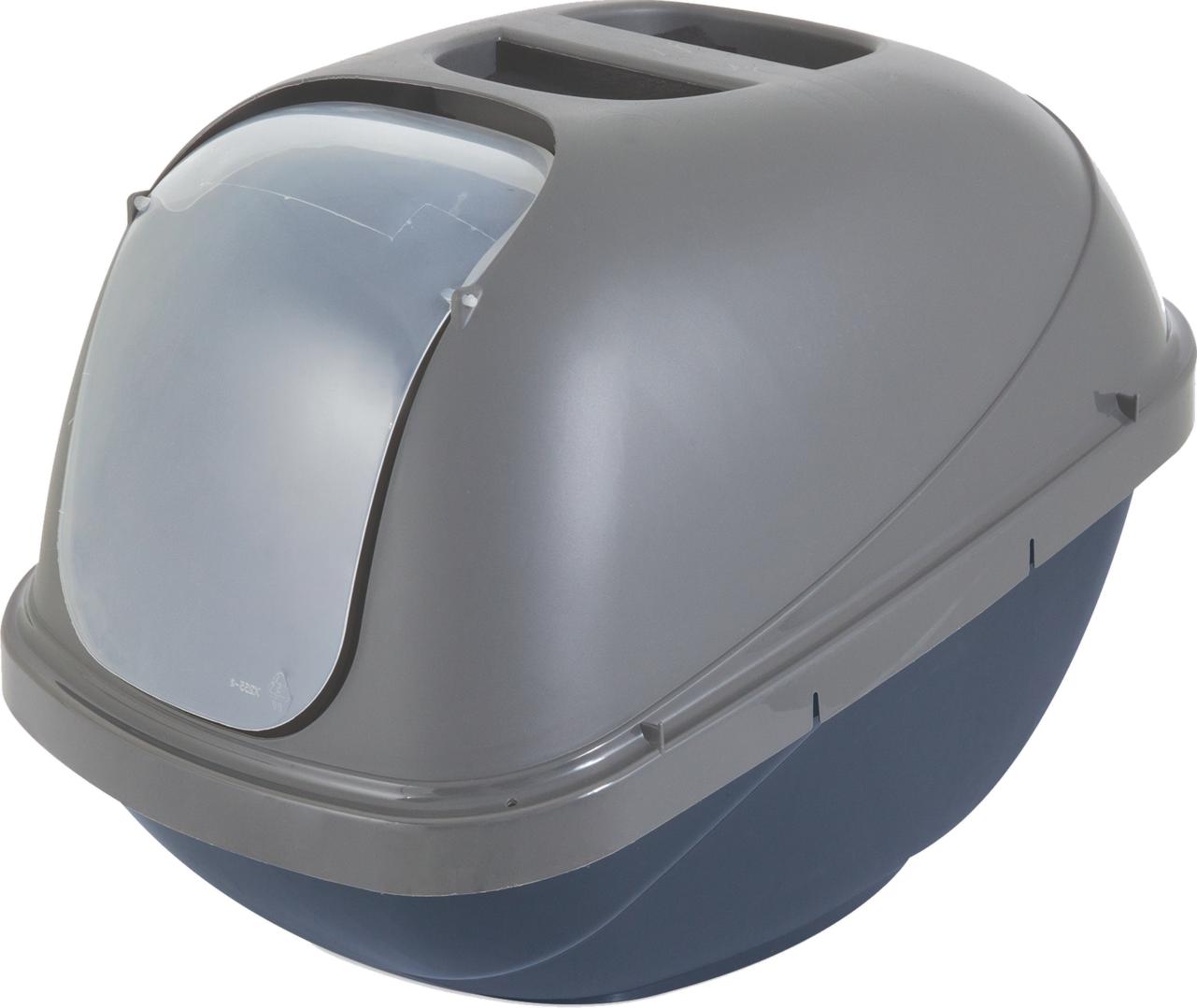 Petmate Jumbo Basic hooded cat litter pan blue and silver 24x19x18 inches