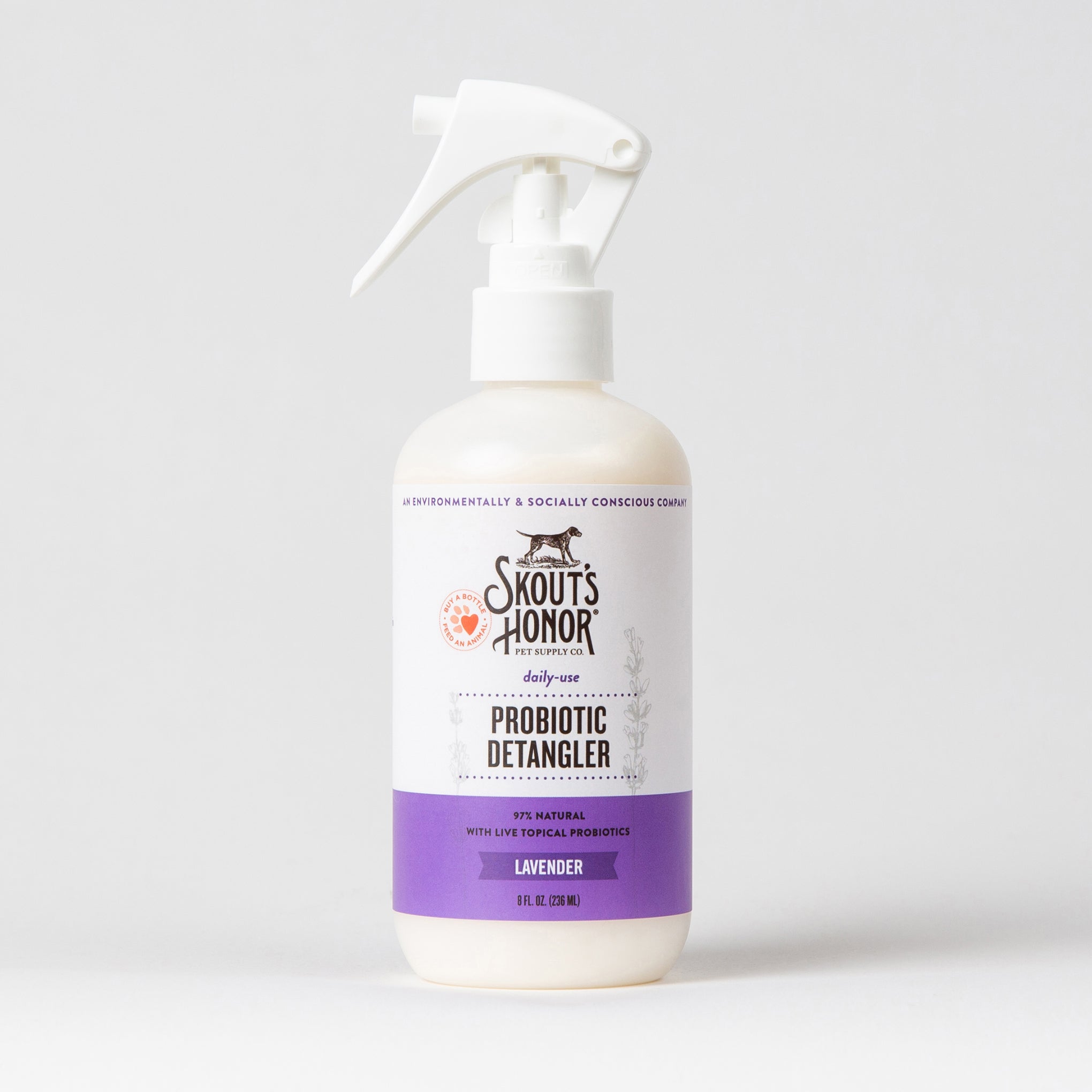 Skout's Honor Probiotic Detangler Lavender 8 oz spray bottle