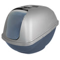 Petmate Basic large hooded cat litter pan blue and silver 18x15x14 inches