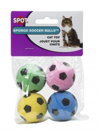 Spot Sponge Soccer Balls soft cat toy balls, 4-pack multicolour
