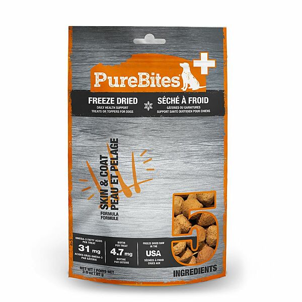 PureBites+ Freeze-Dried Skin & Coat Functional Dog Treats 85g