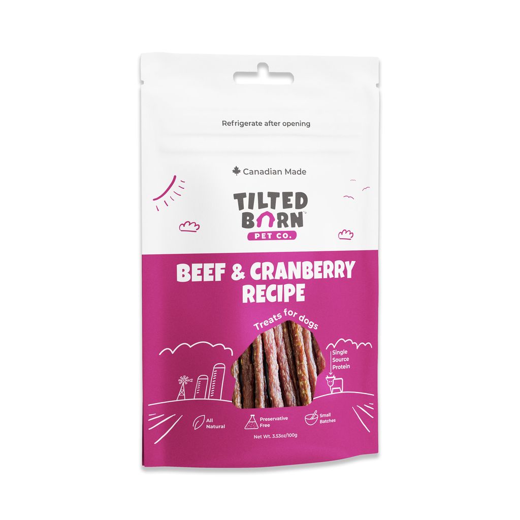 Tilted Barn Pet Co. Beef and Cranberry Jerky Treats for dogs