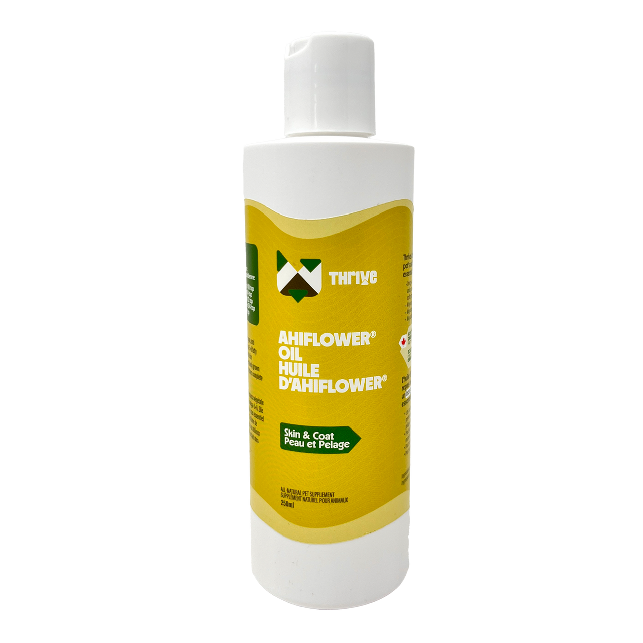Thrive Ahiflower Oil omega supplement for pets 250 mL bottle