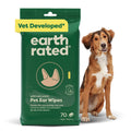 Earth Rated dog ear wipes 5x5 inch 60-pack aloe vera Wild Oat scent