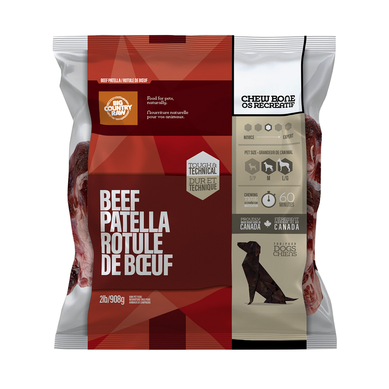 Big Country Raw Beef Patella Bone raw recreational chew bone 2 lb