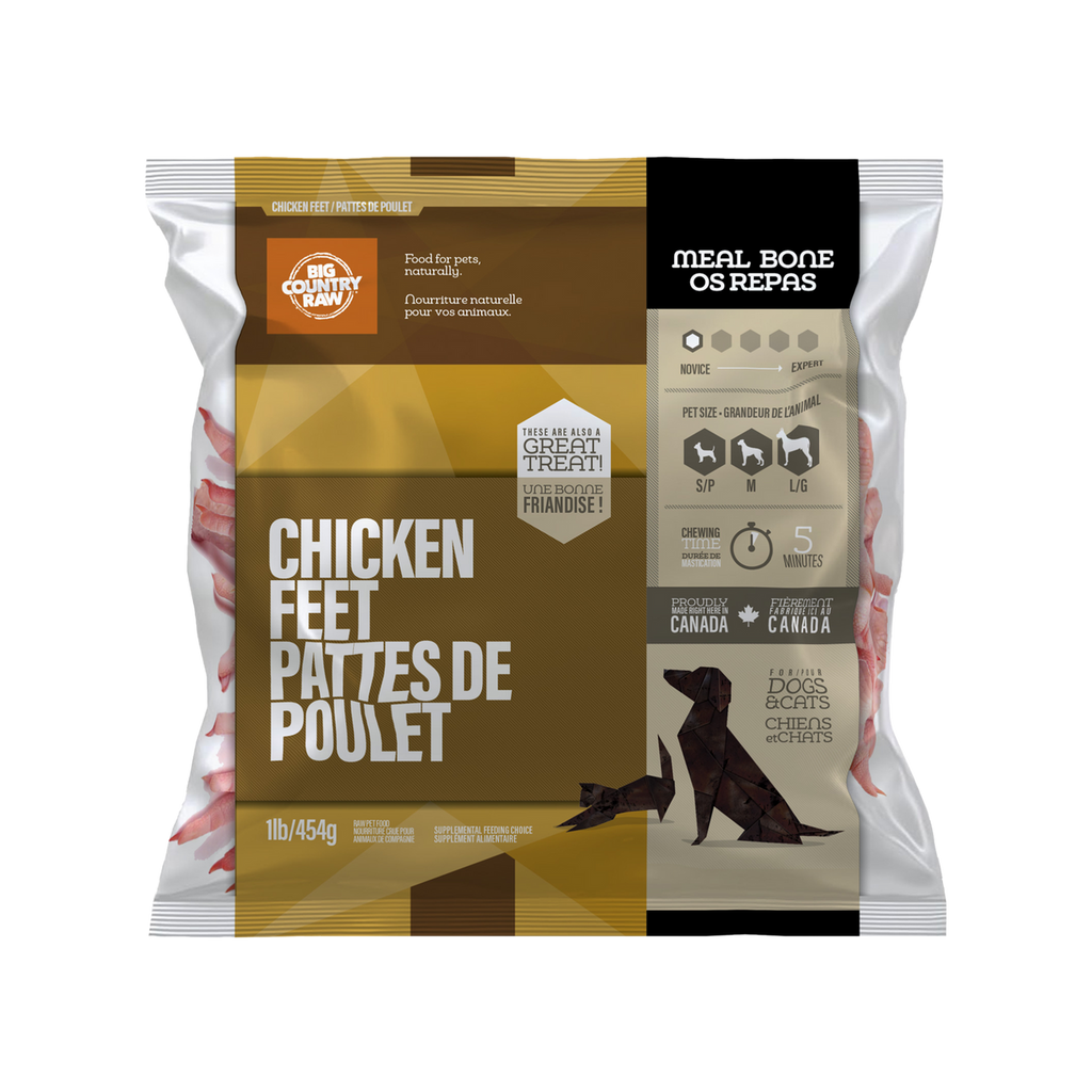 Big Country Raw Chicken Feet single-ingredient raw chew 1 lb bag