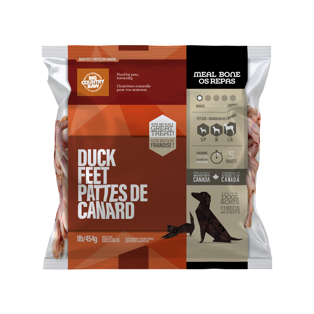 Big Country Raw Duck Feet single-ingredient raw chew 1 lb bag