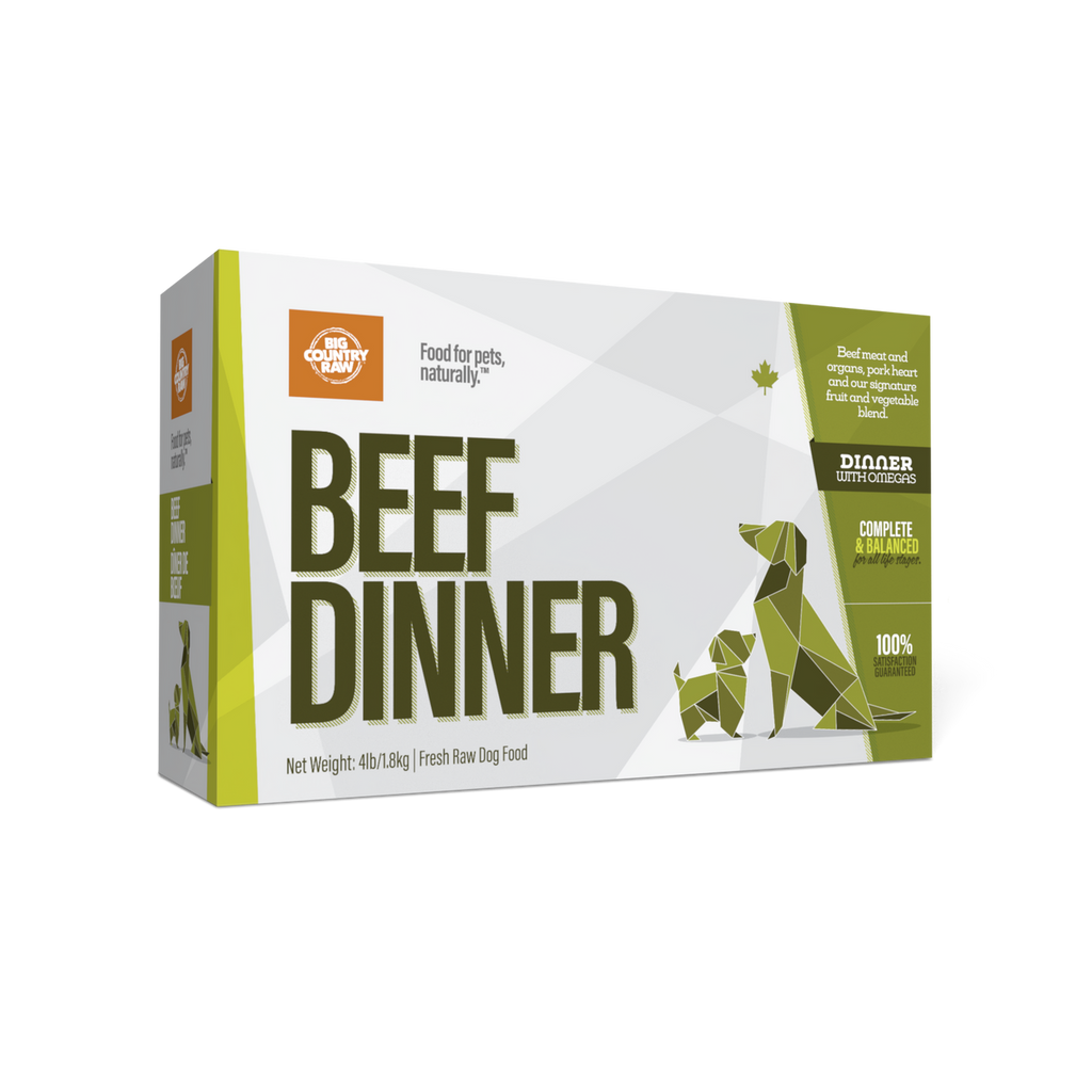Big Country Raw Beef Dinner raw frozen carton 4 lb for dogs