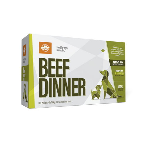 Big Country Raw Beef Dinner raw frozen carton 4 lb for dogs