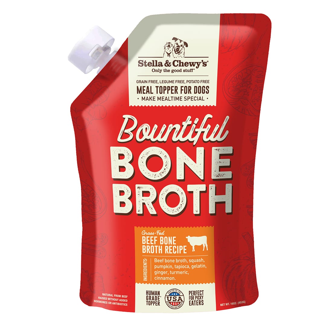 Stella & Chewy's Bountiful Bone Broth Grass-Fed Beef Recipe for Dogs 16 oz pouch