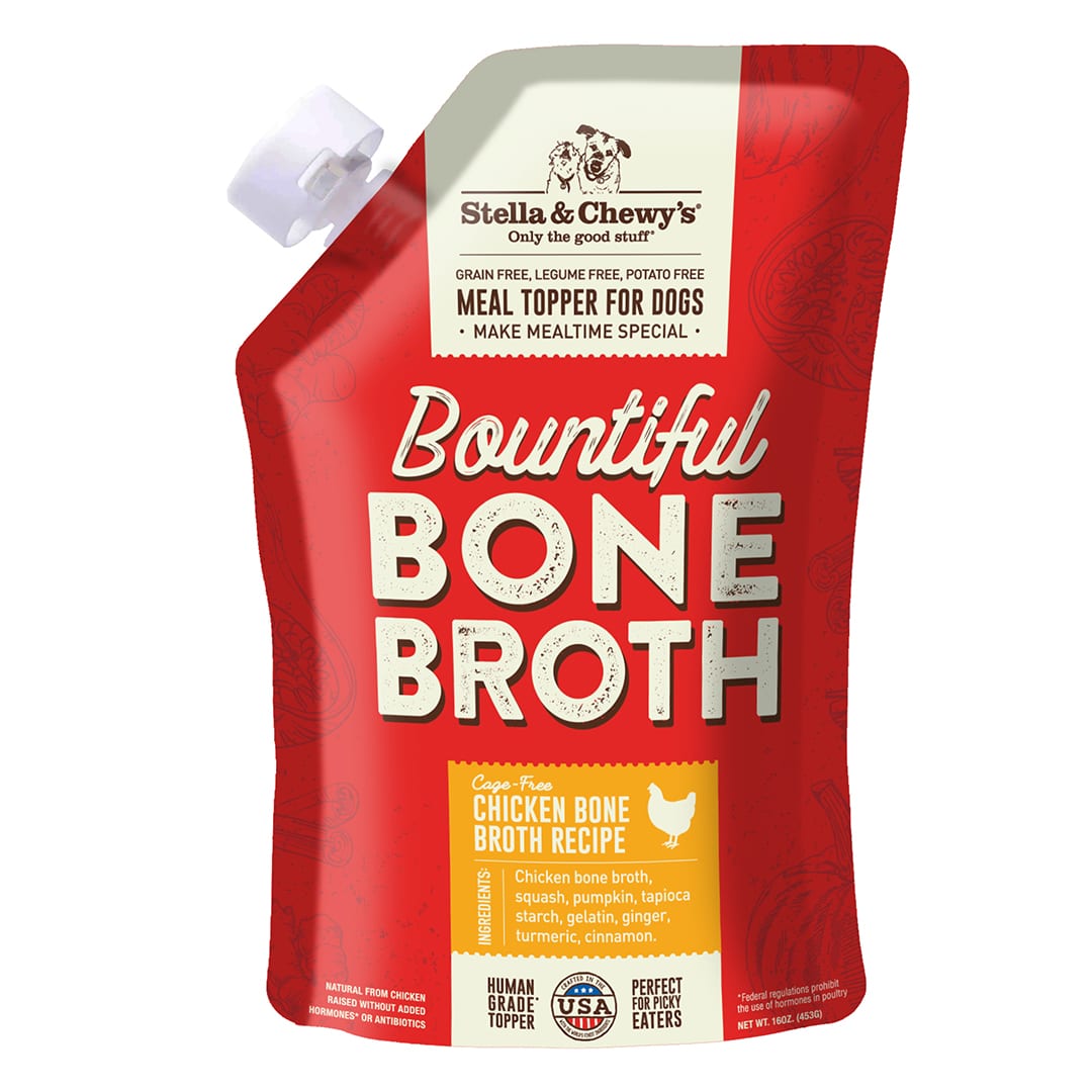 Stella & Chewy's Bountiful Bone Broth Cage-Free Chicken Recipe for Dogs 16 oz pouch