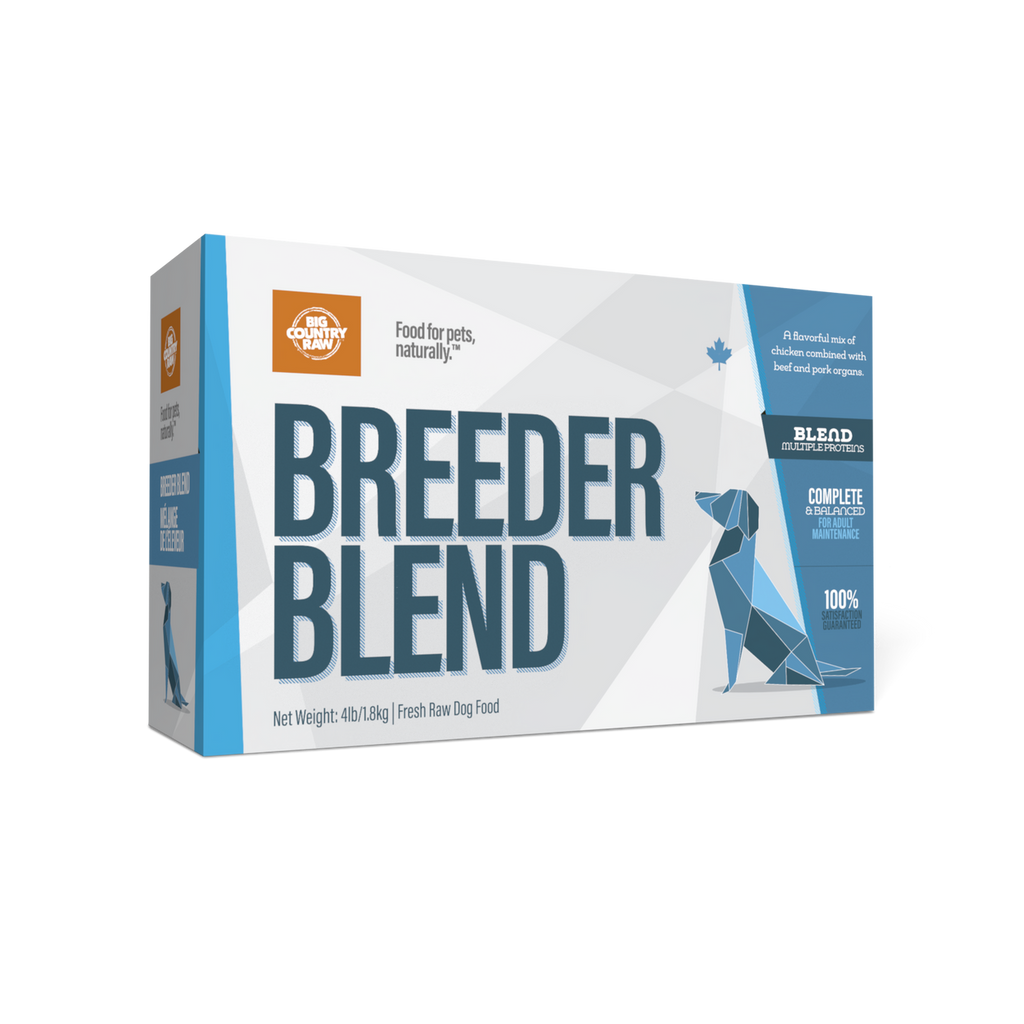 Big Country Raw Breeder Blend Chicken raw frozen dog food carton 4 lb