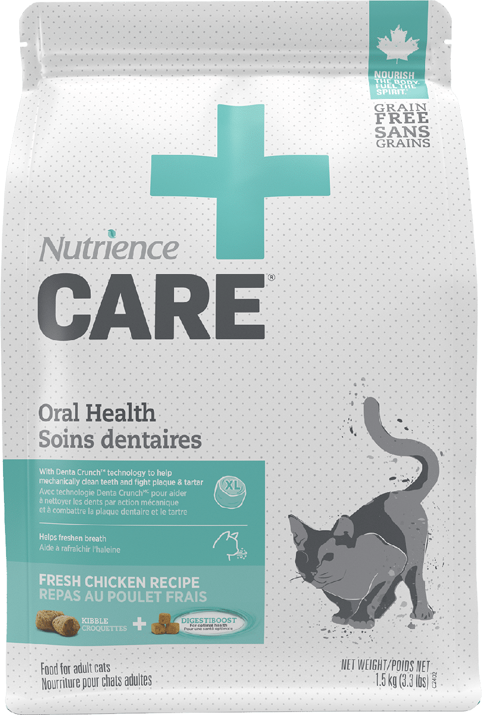 Nutrience Care Oral Health dry cat food kibble bag 3.8 kg