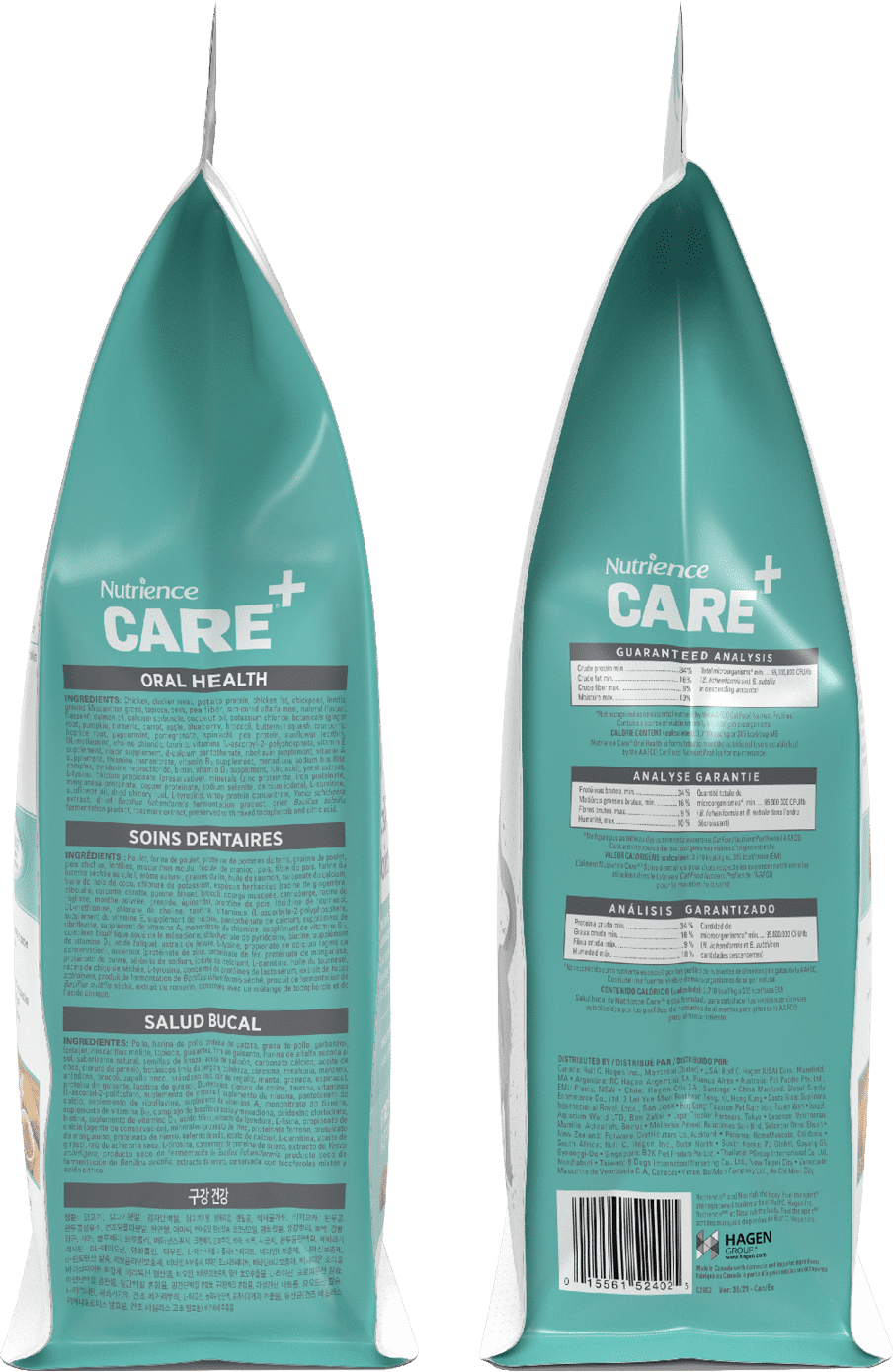 Nutrience Care Oral Health dry cat food kibble bag 3.8 kg