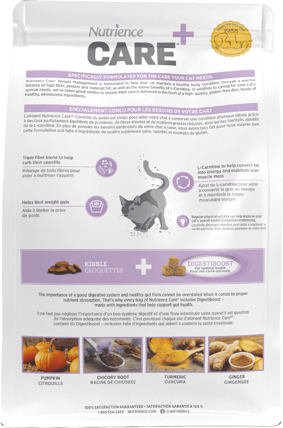 Nutrience Care Weight Management dry cat food bag 5 kg