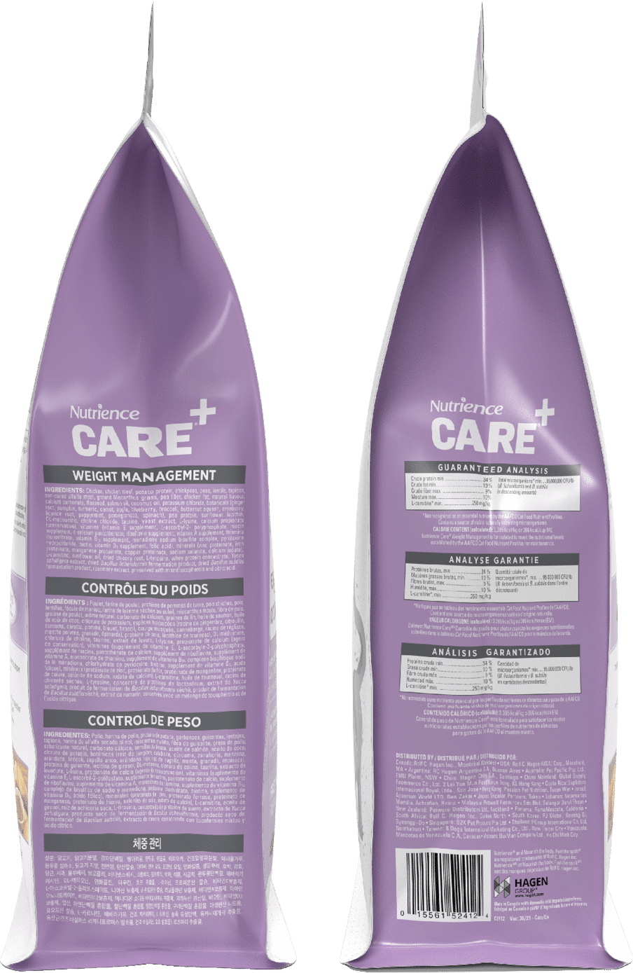 Nutrience Care Weight Management dry cat food bag 5 kg