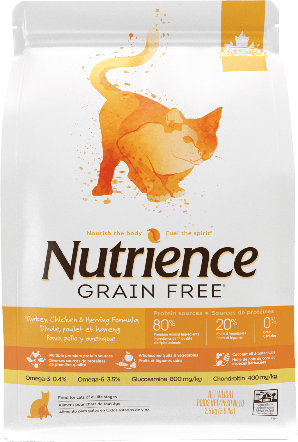 Nutrience Grain-Free Turkey Chicken and Herring Cat Food 5 kg bag