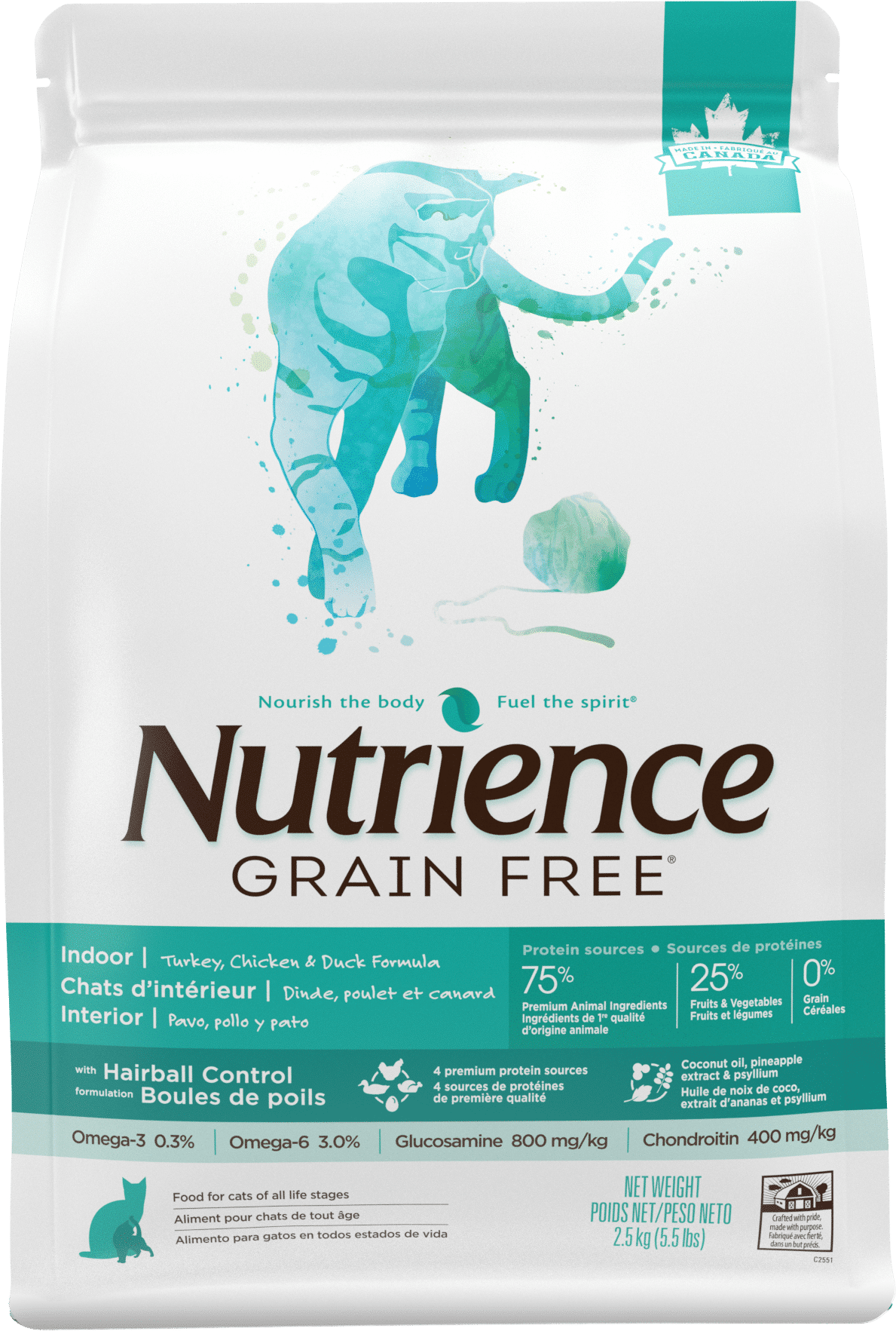 Nutrience Grain-Free Indoor Turkey Chicken and Duck Cat Food 5 kg bag