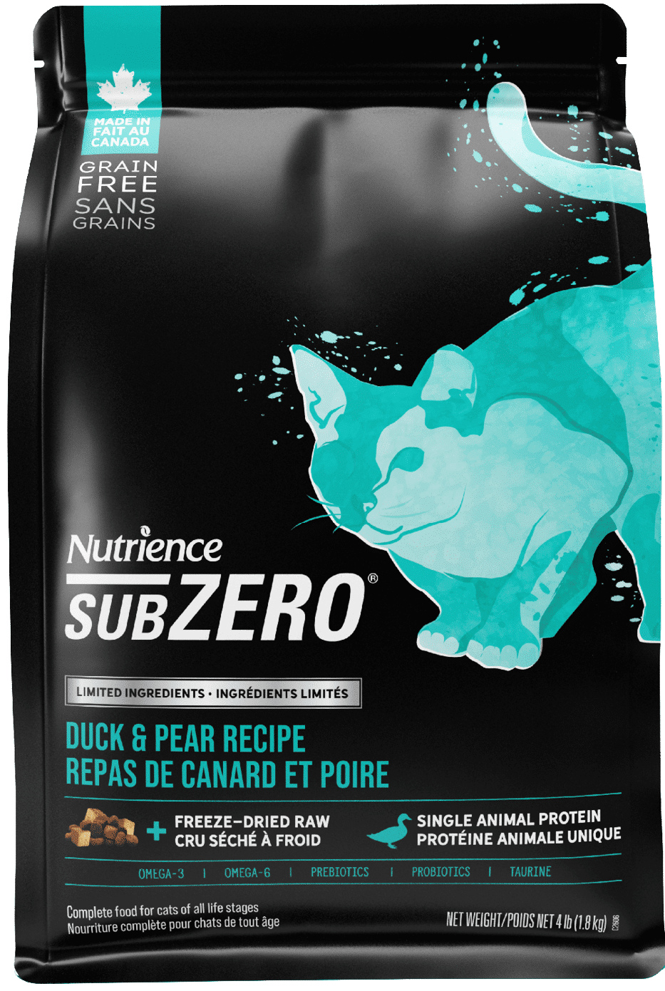 Nutrience SubZero Limited Ingredient Duck & Pear Dry Cat Food 4.5kg bag