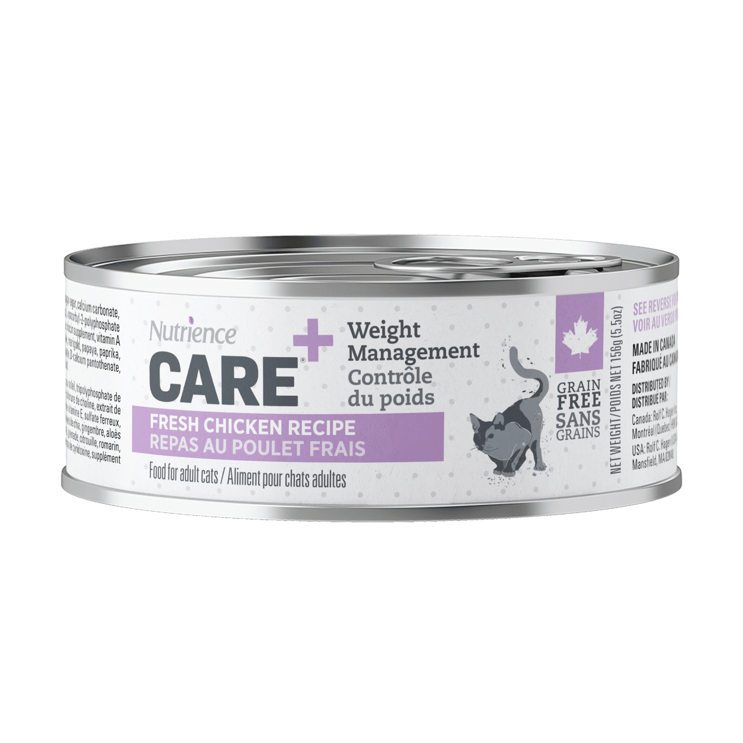 Nutrience Care Weight Control wet cat food pâté 156g can