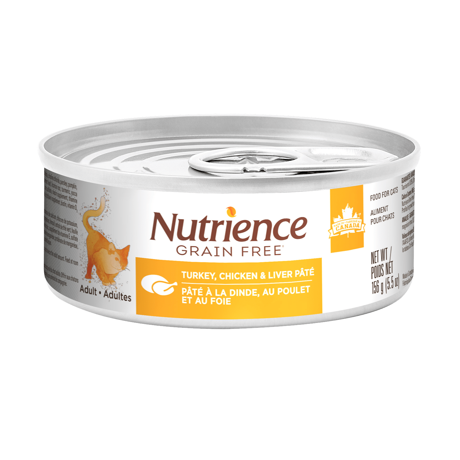 Nutrience Grain-Free Turkey Chicken and Liver pâté wet cat food 156g can