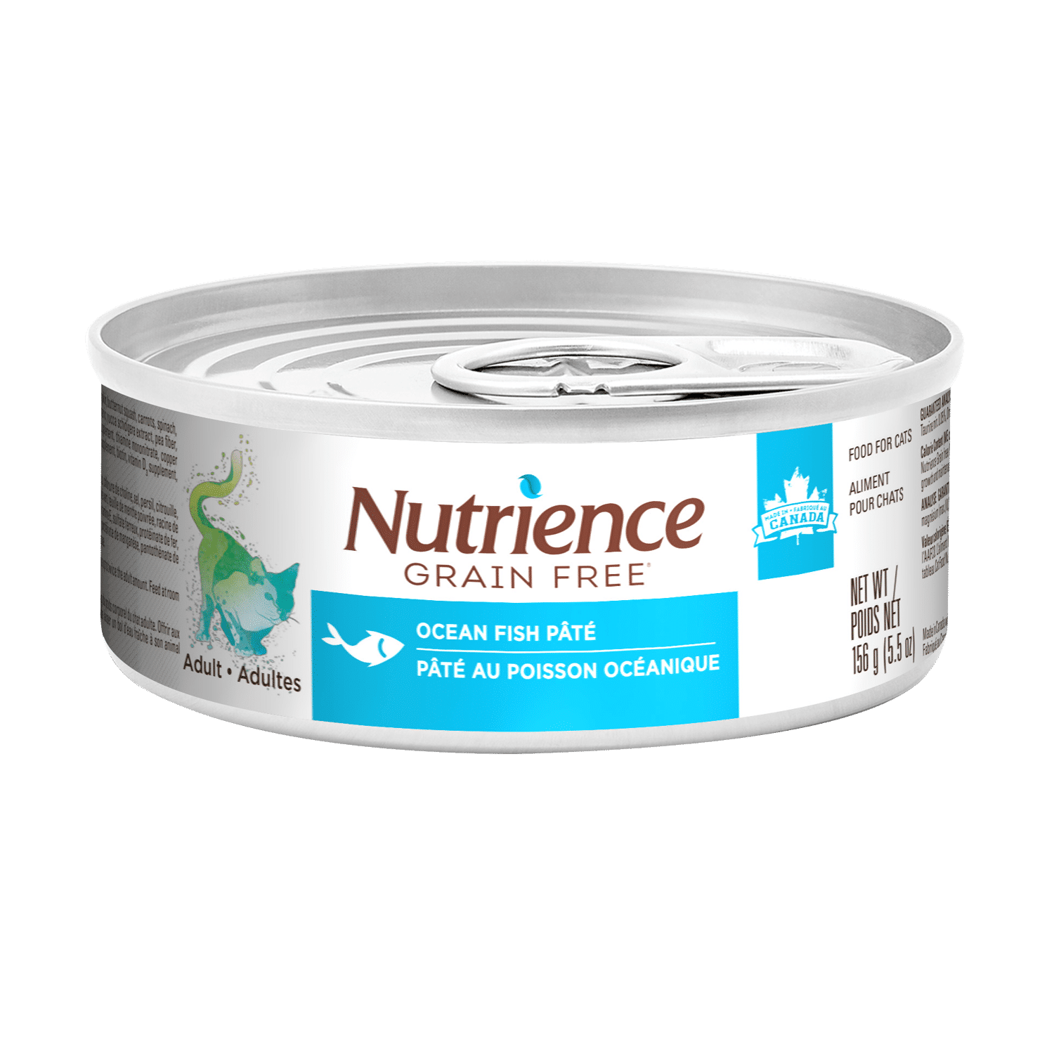 Nutrience Grain-Free Ocean Fish pâté wet cat food 156g can