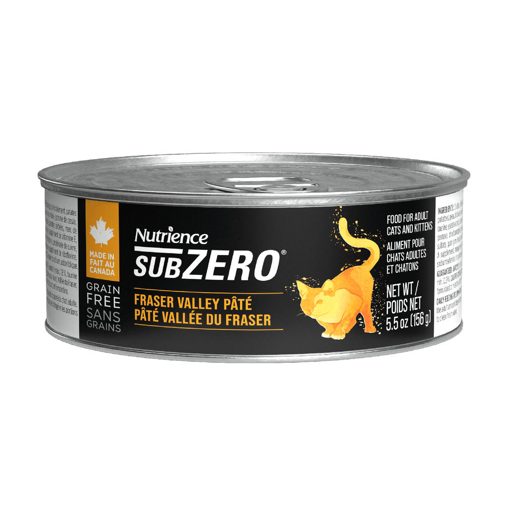 Nutrience SubZero Fraser Valley grain-free pâté wet cat food 156g can