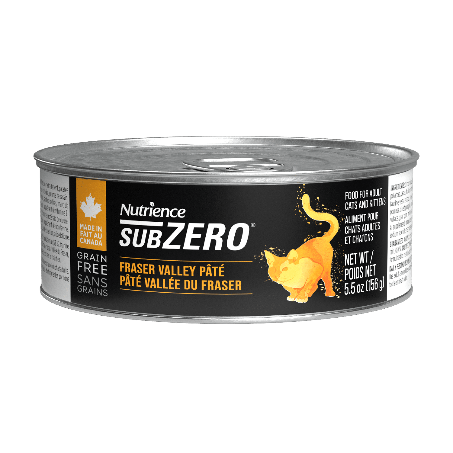 Nutrience SubZero Fraser Valley grain-free pâté wet cat food 156g can