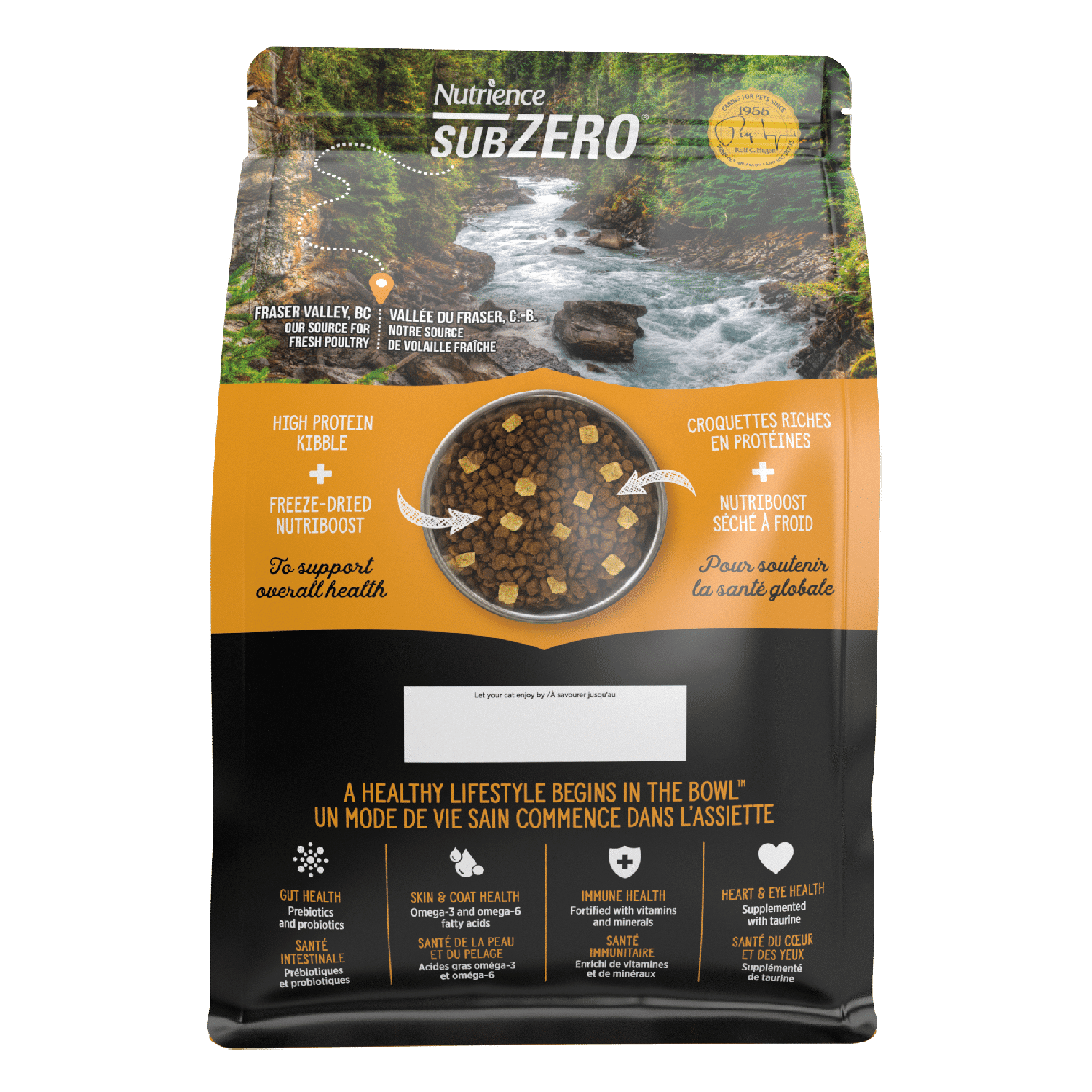 Nutrience SubZero Fraser Valley dry cat food 4.5 kg bag