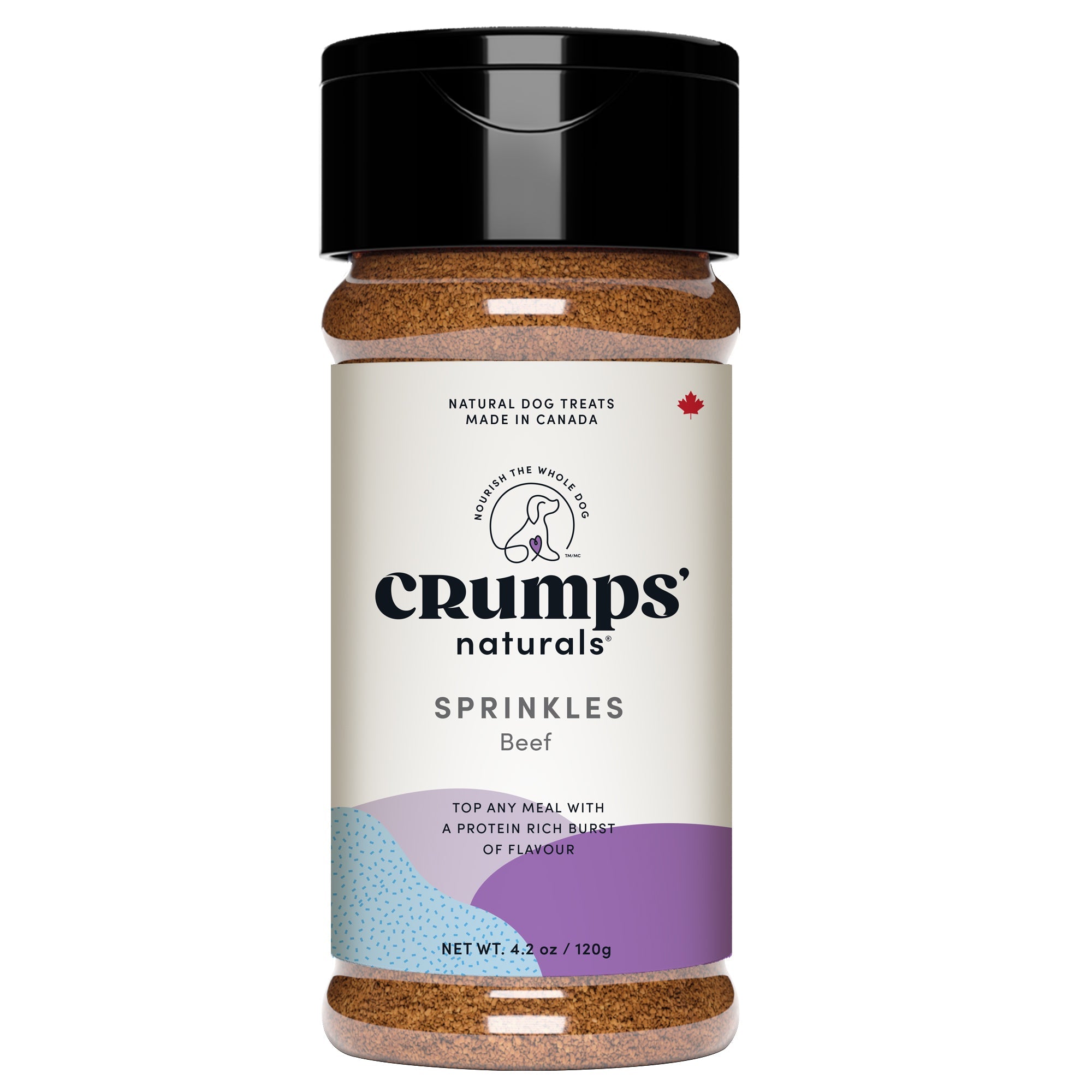 Crumps' Naturals Beef Sprinkles dog food topper 120g bag