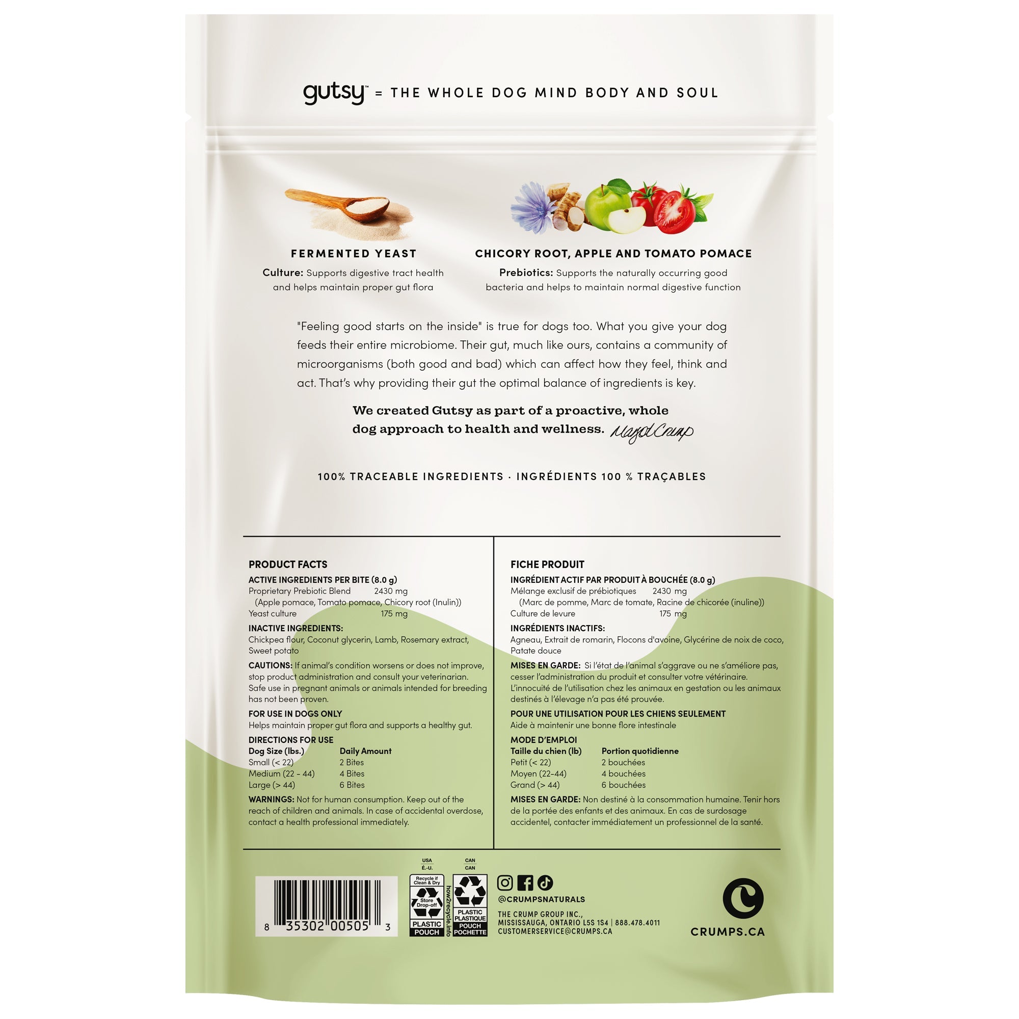 Crumps' Naturals Gutsy Balance Bites soft dog treats 284g bag