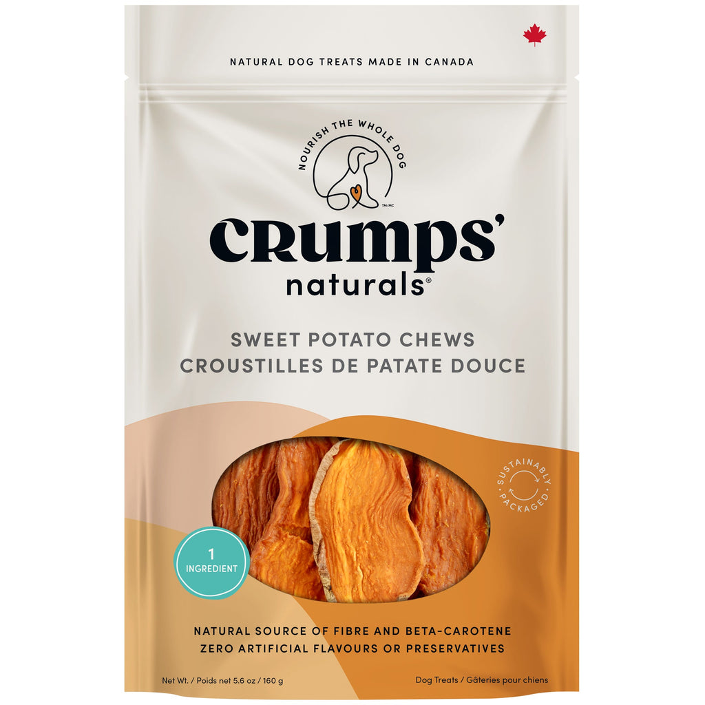 Crumps' Naturals Sweet Potato Chews single-ingredient dog treats 160g bag