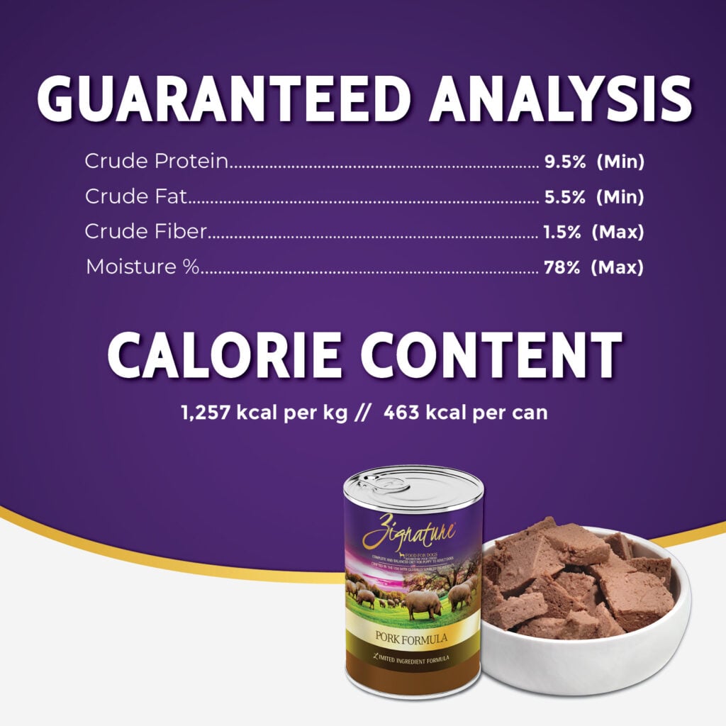 Zignature Limited Ingredient Pork Pâté wet dog food 13 oz can