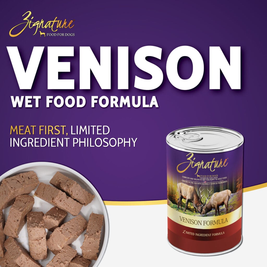 Zignature Limited Ingredient Venison wet dog food pâté 13 oz can