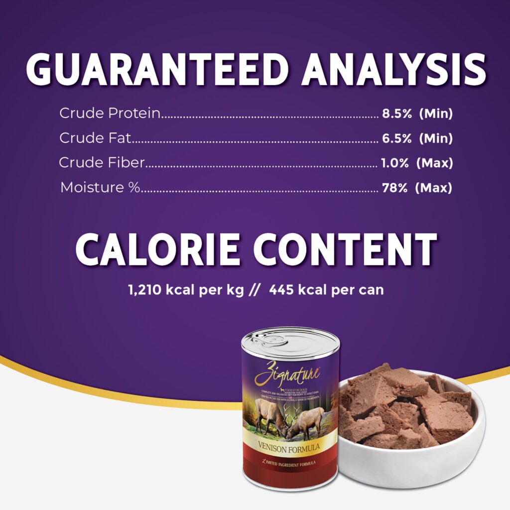 Zignature Limited Ingredient Venison wet dog food pâté 13 oz can