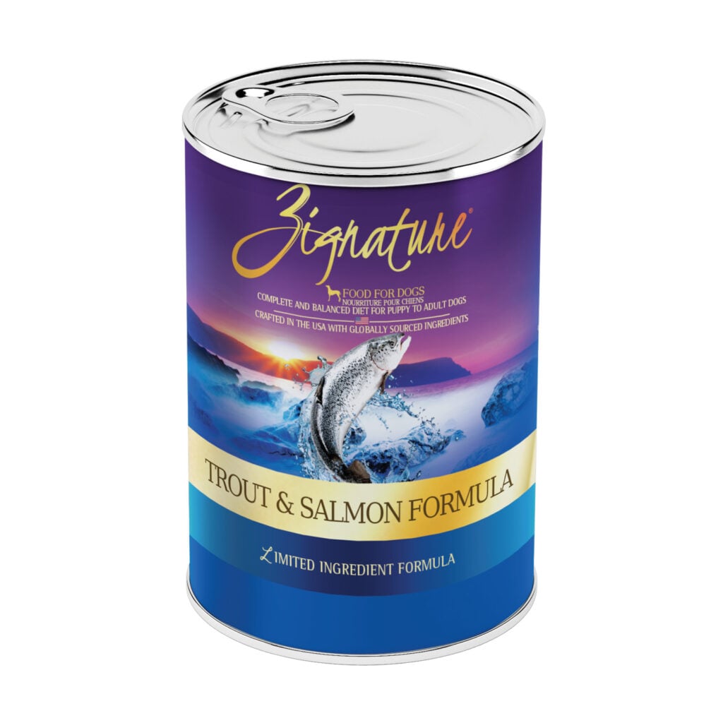 Zignature Limited Ingredient Trout & Salmon Pâté wet dog food 13 oz can