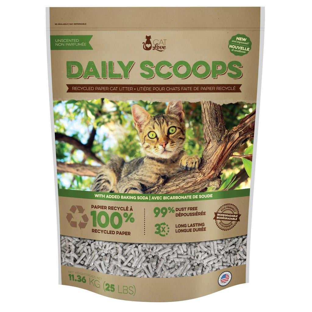 Cat Love Daily Scoops 100% Recycled Paper Cat Litter pellets 5.45kg bag