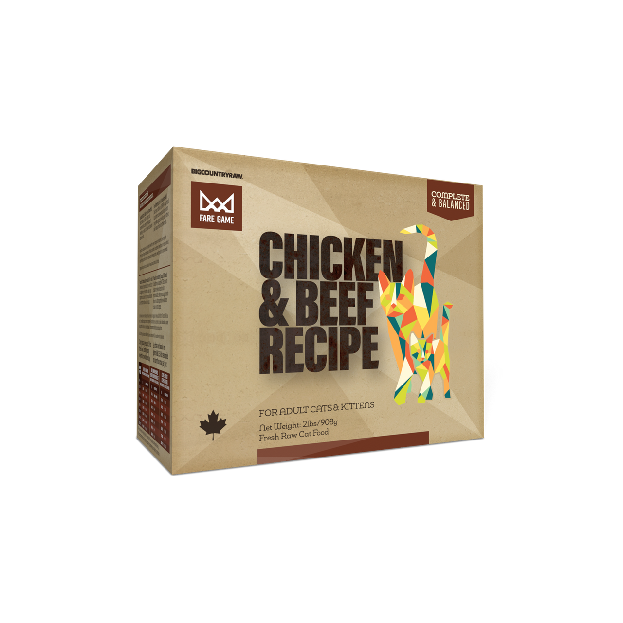 Big Country Raw Fare Game Chicken and Beef 2 lb raw frozen cat food