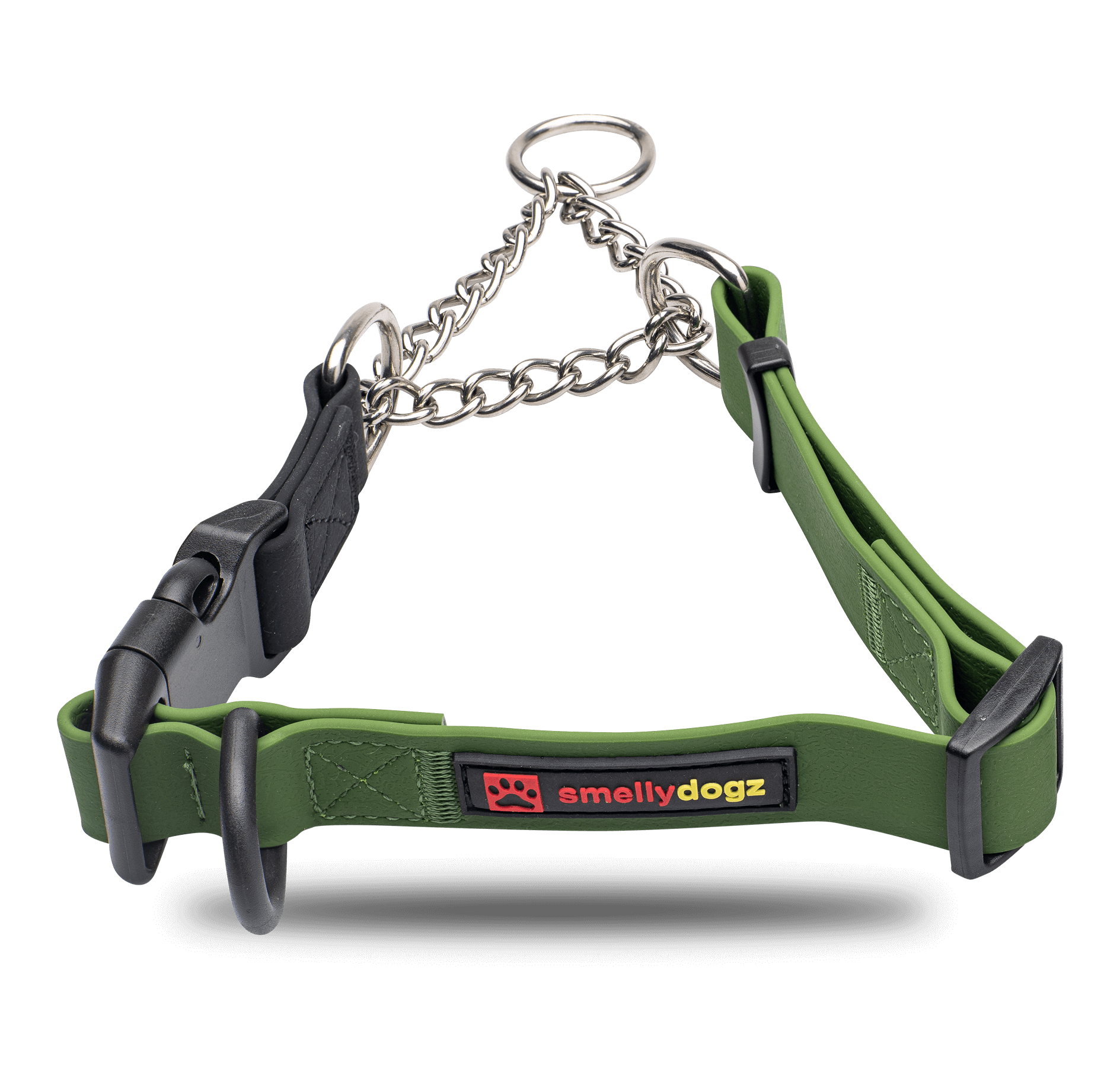 Smellydogz Martingale Collar olive green 0.75 in 14-16 in