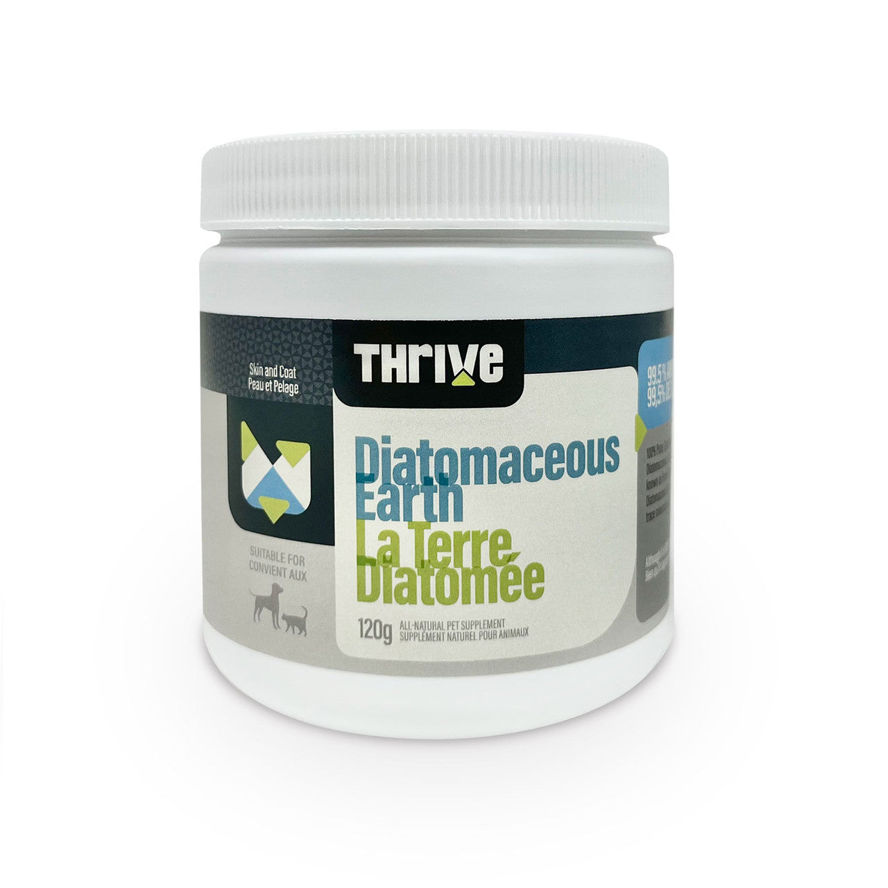 Thrive Food Grade Diatomaceous Earth organic powder supplement 120 g container
