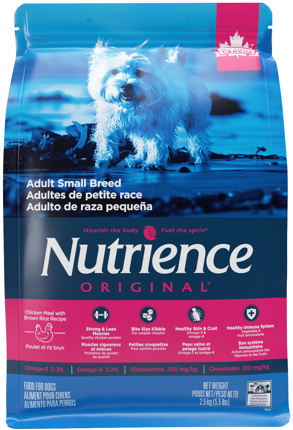 Nutrience Original Adult Small Breed dry dog food 2.5 kg bag