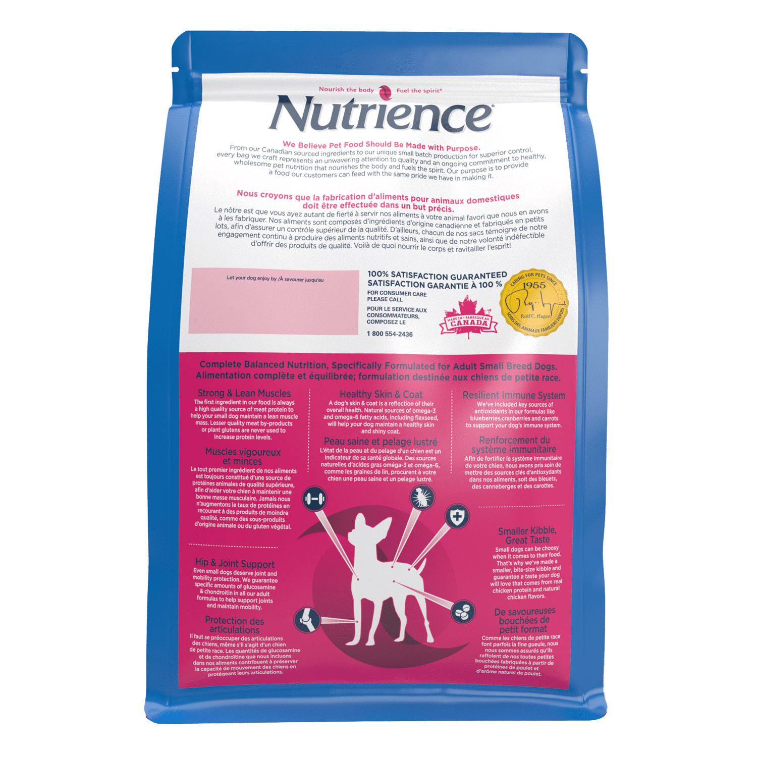 Nutrience Original Adult Small Breed dry dog food 2.5 kg bag