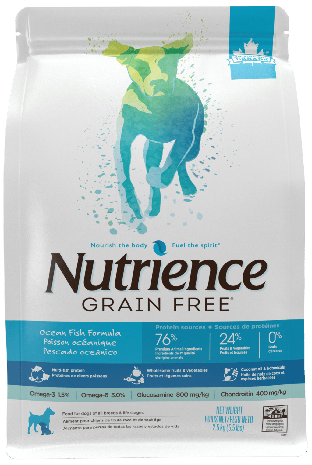 Nutrience Grain Free Ocean Fish dry dog food 2.5 kg bag