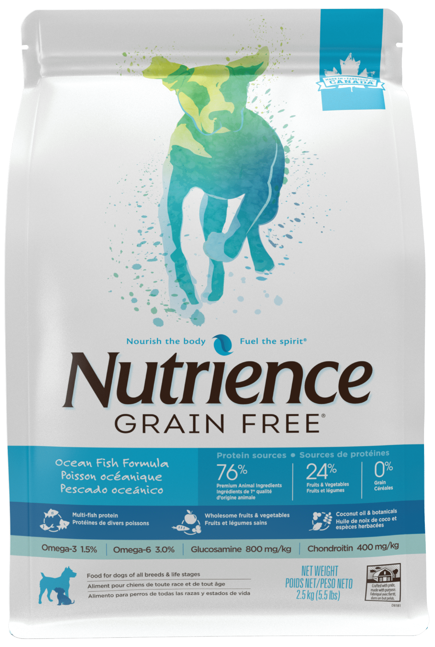 Nutrience Grain Free Ocean Fish dry dog food 2.5 kg bag