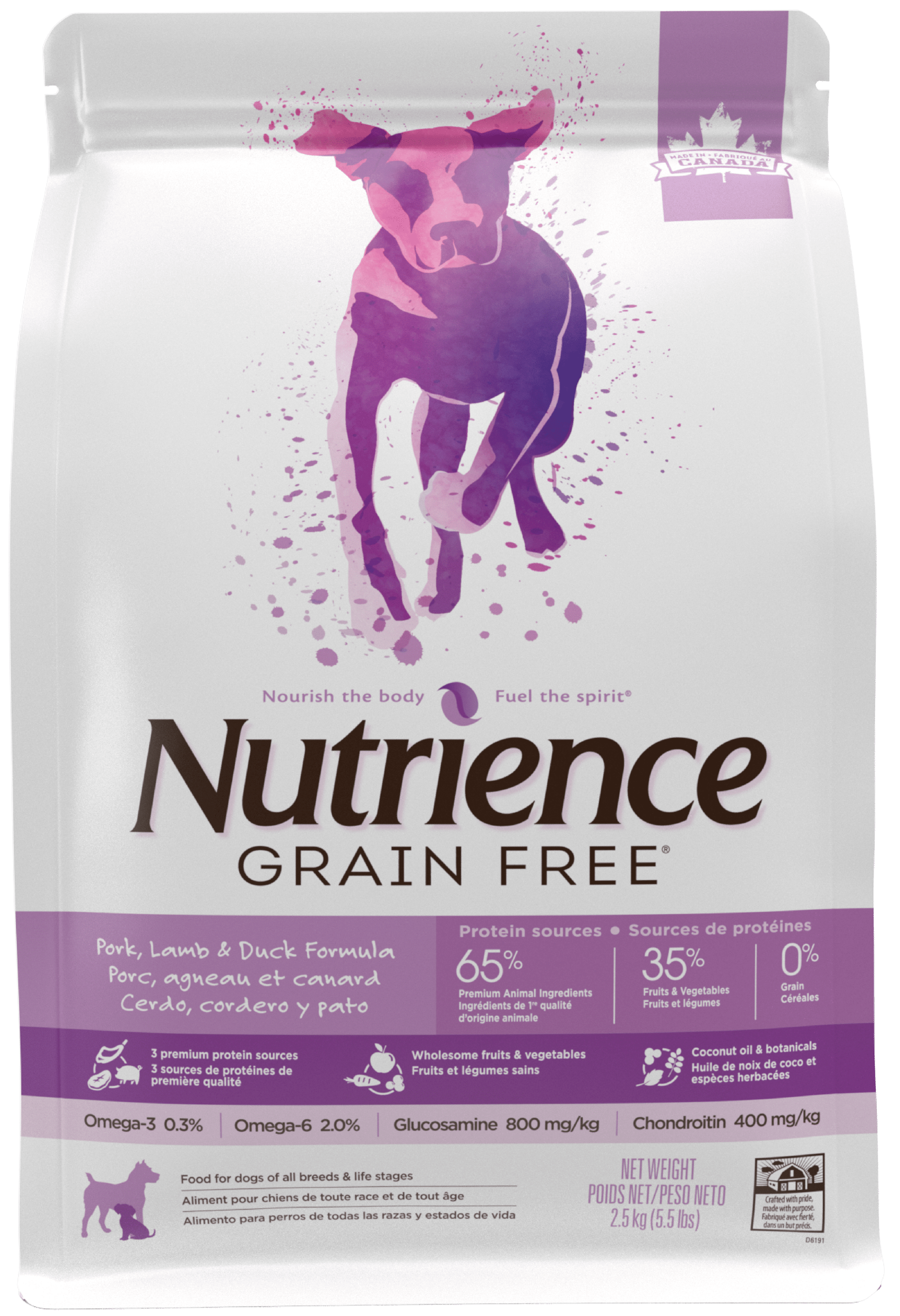 Nutrience Grain Free Pork Lamb and Duck dry dog food 10 kg bag