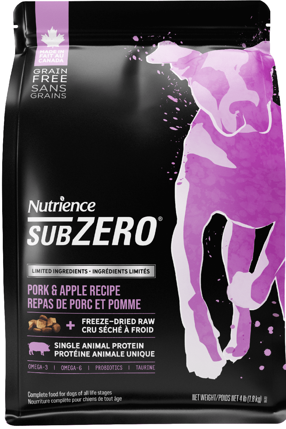 Nutrience SubZero Limited Ingredient Pork and Apple dry dog food 1.8 kg bag