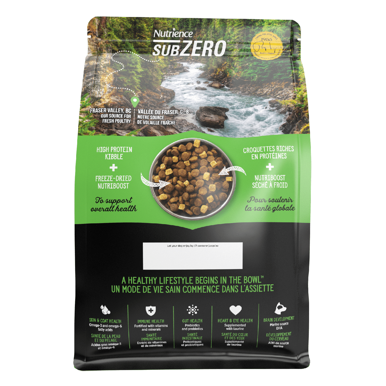 Nutrience SubZero Fraser Valley Healthy Puppy dry dog food kibble bag 1.8 kg
