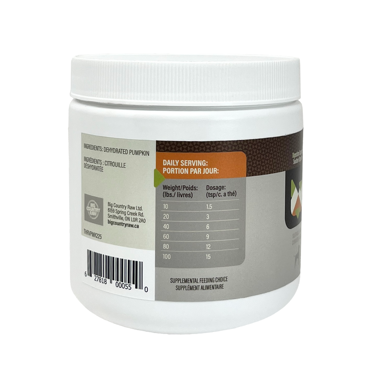 Thrive Pumpkin Powder 225 g dehydrated pumpkin digestive supplement for dogs